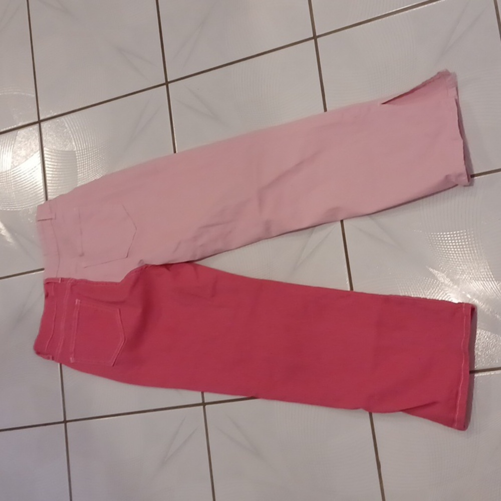 Pink Two-Tone Jeans with Color-Block Design - Size Medium (Run Small) - Picture 5 of 7